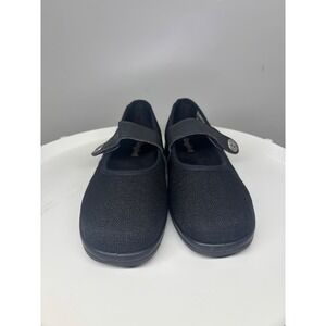 Cosyfeet Holly Black Fabric Mary Jane Comfort Shoes Womens 8 Made in England